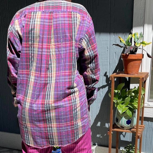 Colorful Plaid Button Up Medium Colours by Alexander Julian - Picture 3 of 4